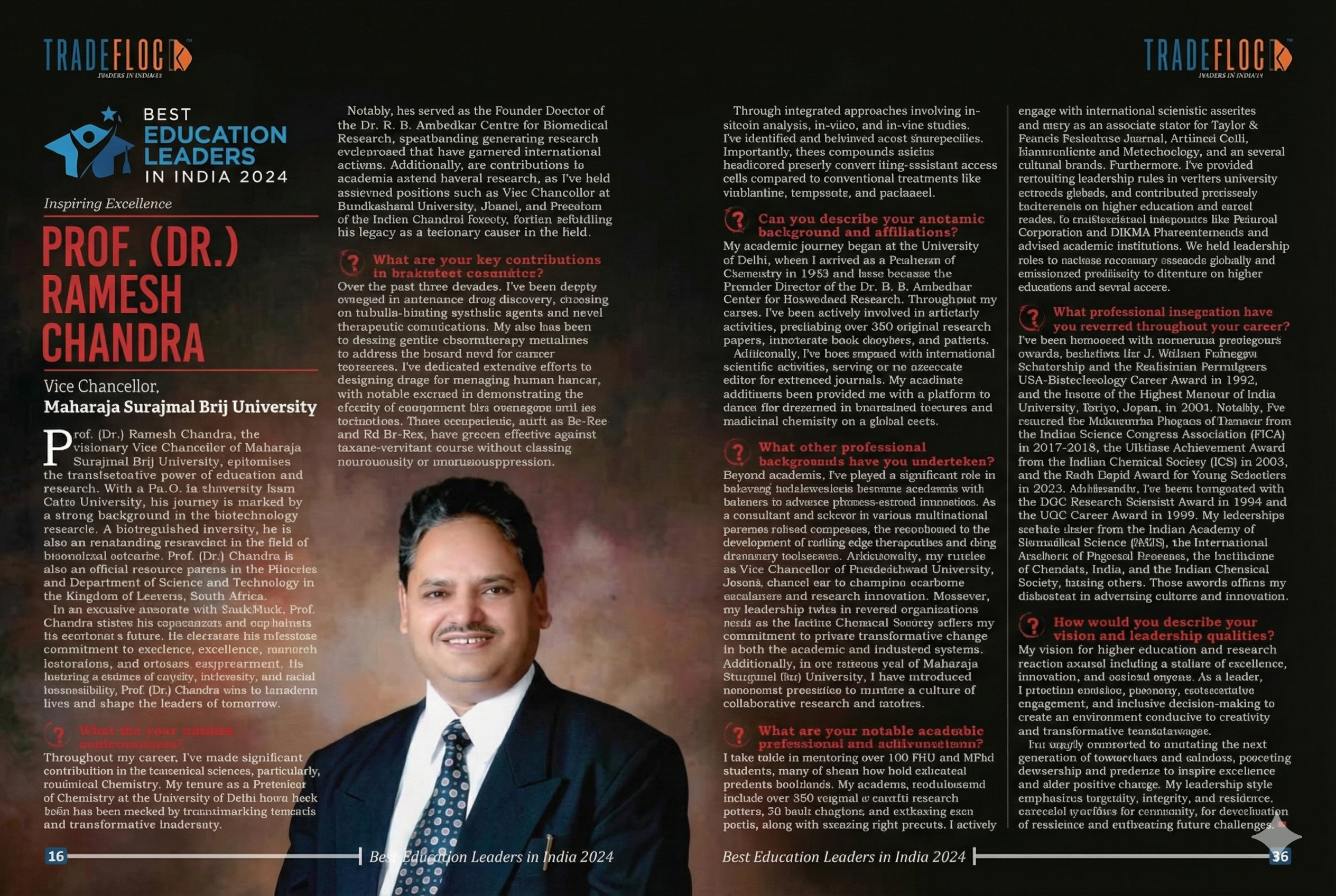 Awarded as the best education leader award